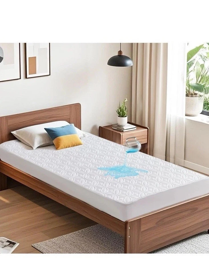 BEDLORE Waterproof Mattress Protector, Twin Size Pad, White Machine Washable