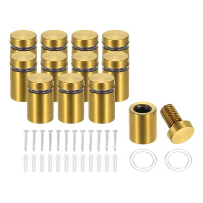 16x25mm Standoff Schrauben, 12er Pack, Gold, Wandhalterung, Acryl-Bilderrahmen