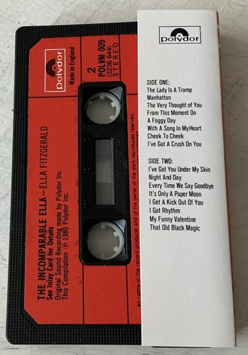 Ella Fitzgerald Cassette The Incomparable Ella POLVM009 1980 Great EX - Picture 3 of 5