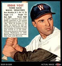 1952 Red Man #25 Eddie Yost No Tab Senators 5 - EX