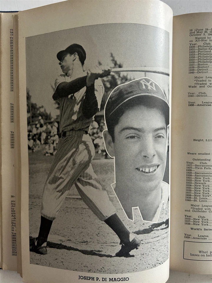 Registro de béisbol 1941 Yankees de Nueva York Joe Dimaggio Johnny tamaño Ted William Foto 2 de 4
