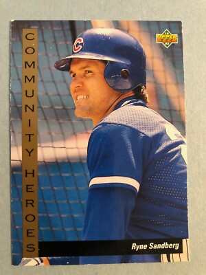 RYNE SANDBERG 1992 Upper Deck Community Heroes #38 Chicago Cubs HALL OF FAME