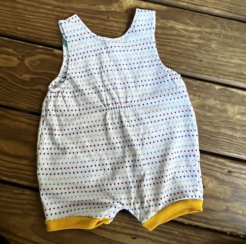 Vintage Baby Strampler 18 Monate bunt Bauernhoftiere Pferd Kuh Ente Applikation Punkte - Bild 3 von 7