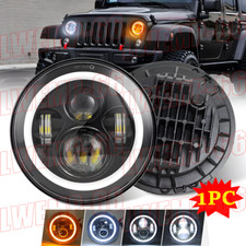 7 Inch Led Headlight Turn Signal Hi-lo Beam Drl For Jeep Wrangler Jk Tj Cj 97-18