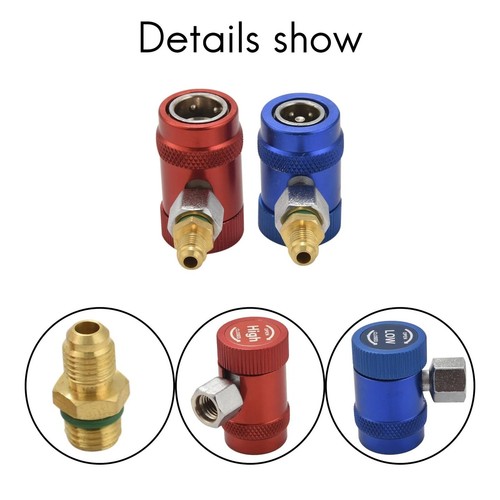 2 Piezas Adaptador Coche R1234YF Conexión Rápida Aire Acondicionado Up-and-Down Interruptor DE - Imagen 6 de 16