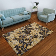 Eco-Friendly Hand Tufted Wool Area Rug Floral Gold BBH Homes BBK00651