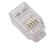 100 Modular Handset RJ9 Plug GOLD Connectors Telephone Phone Jack Crimp, 4P4C