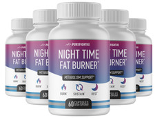 Night Time Fat Burner - Metabolism Support - 5 Bottles 300 Capsules