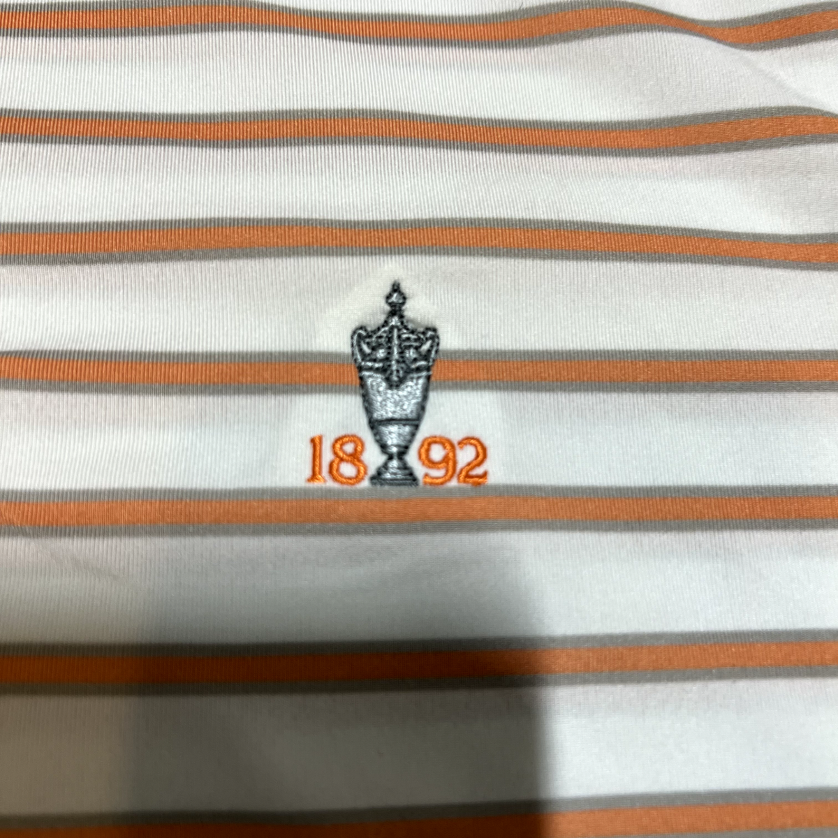 RLX Ralph Lauren Polo Shirt Mens XL Orange White Striped Golf