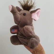Reversible Hand Puppet Toy Elephant and Donkey Republican  Democratic symbols