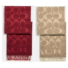 COACH SCARF SIGNATURE OVERSIZED MUFFLER RED OR CAMEL TAN ❗️ BESTSELLER❗NEW❗️