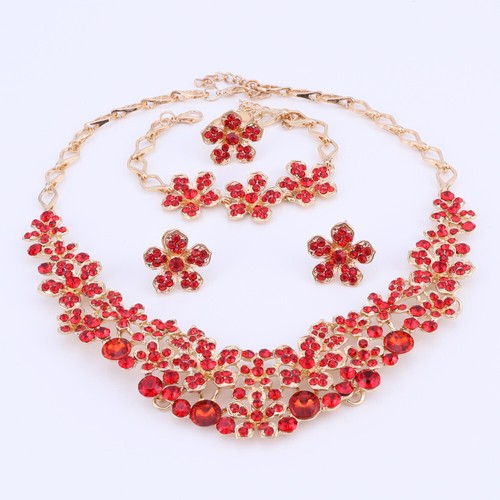 Conjunto de joyería de regalo de boda para mujer con flores de cristal - Imagen 36 de 106