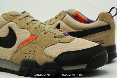 NIKE PYROCLAST ACG USED SIZE 10.5 KHAKI BLACK-GRAIN VARSITY PURPLE