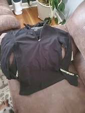 DKNY Sport Women's Black Logo Stripe Half Zip Pullover Sweatshirt Size S
