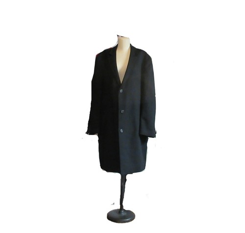 Kenneth Cole Black Cashmere Wool Long Top Coat Overcoat 46R NWT - Picture 2 of 6