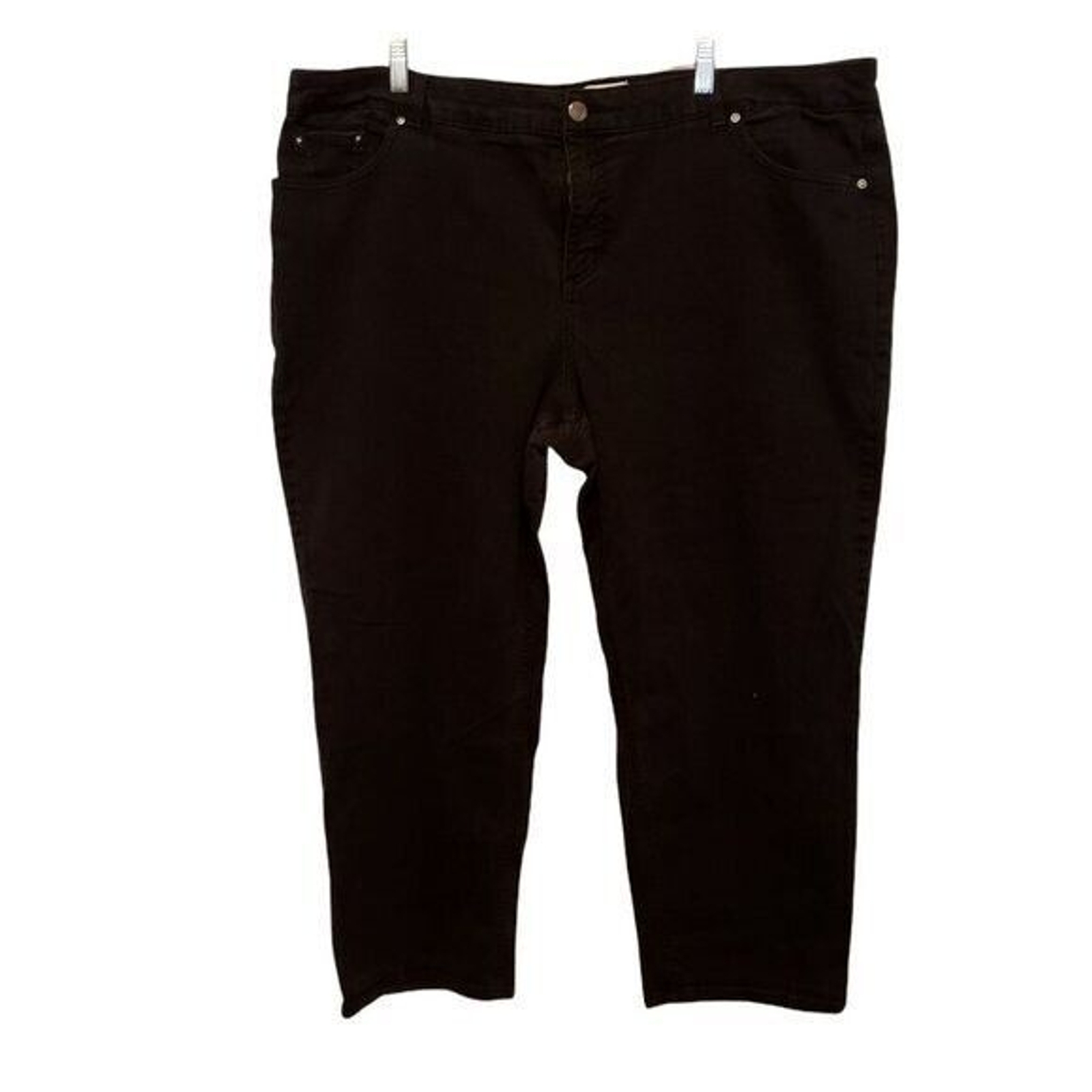 JMS Hanes Womens Size 46? Black  Solid Straight Leg Jeans