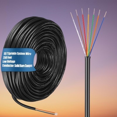 Solid Sprinkler System Wire, 18 Gauge Irrigation Wire w/ UV Resistant PVC Jacket