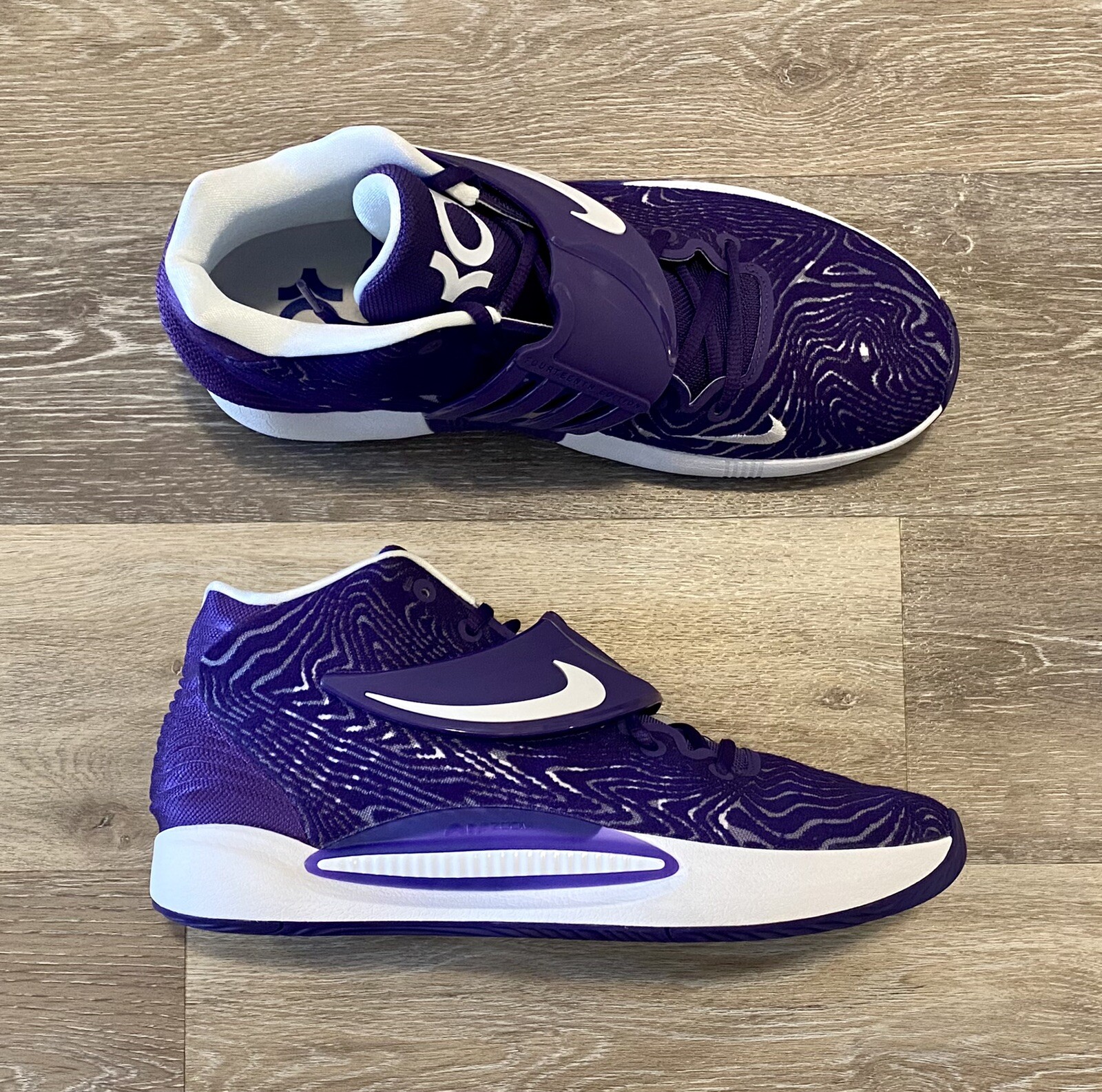 Nike KD14 Court Purple/White Men's Basketball Shoes, Size: 12