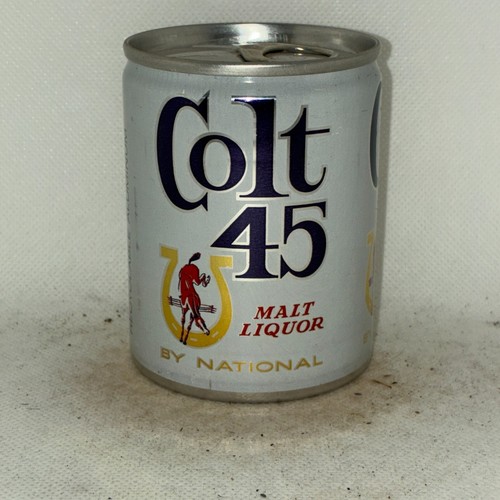 8oz Colt 45 Malt Liquor beer can, bottom opened