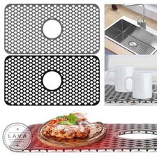 Kitchen Sink Grid Mat Drain Pad Protector 24.8'' x 13'' Non-Slip Rubber Durable