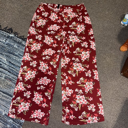Hot Kiss Women's Floral Pants Red 2XL 