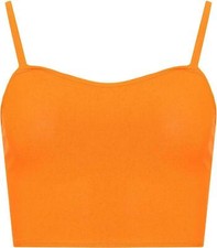 Womens Ladies Sleeveless Strappy Bandeau Plain Camisole Boobtube Bralet Crop Top