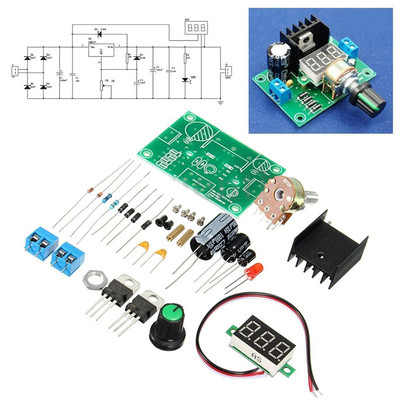 LM317 Digital Display Adjustable Regulated Power Supply Board Module DIY Kits NE