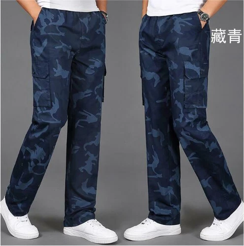 Herren Freizeit Locker Oversize Lange Hose Militär Kampf Cargohose Camouflage - Bild 9 von 18