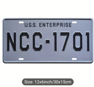 NCC-1701 License Plate. Enterprise.  Great Gift For Star Trek Fans