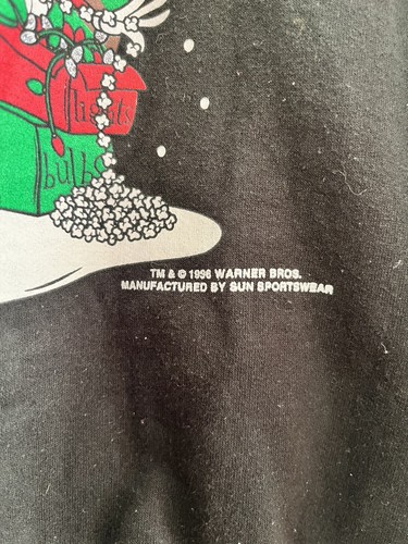 Looney Tunes Vintage Christmas Sweater Kids Size M-L 1996 - Picture 4 of 7