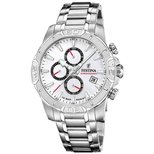 AUDI CRONOGRAFO OROLOGIO Uomo Orologio da Polso Uomo Argento Bianco