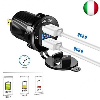 Doppio USB Auto QC3.0 GemCoo - Caricabatteria 36W Impermeabile Con Touch LED - Foto 7