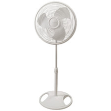 Lasko 16" Oscillating 3-Speed ​​Pedestal Fan with Adjustable Height, 47" H,White