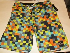 NEW Quiksilver sz 16 / 28 multicolor boys youth swim board shorts swimsuit
