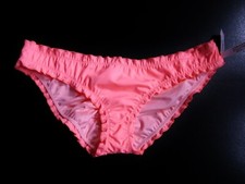 Nwt Victorias Secret Neon Hot Pink Ruffle Cheeky Ruched Back Bikini Bottom XS