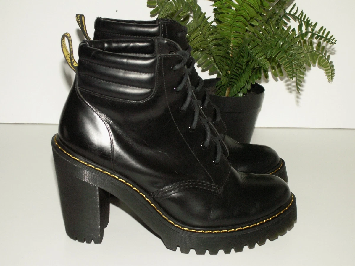 Dr. Martens PERSEPHONE black leather heeled boots UK 6 EU 39 US 8