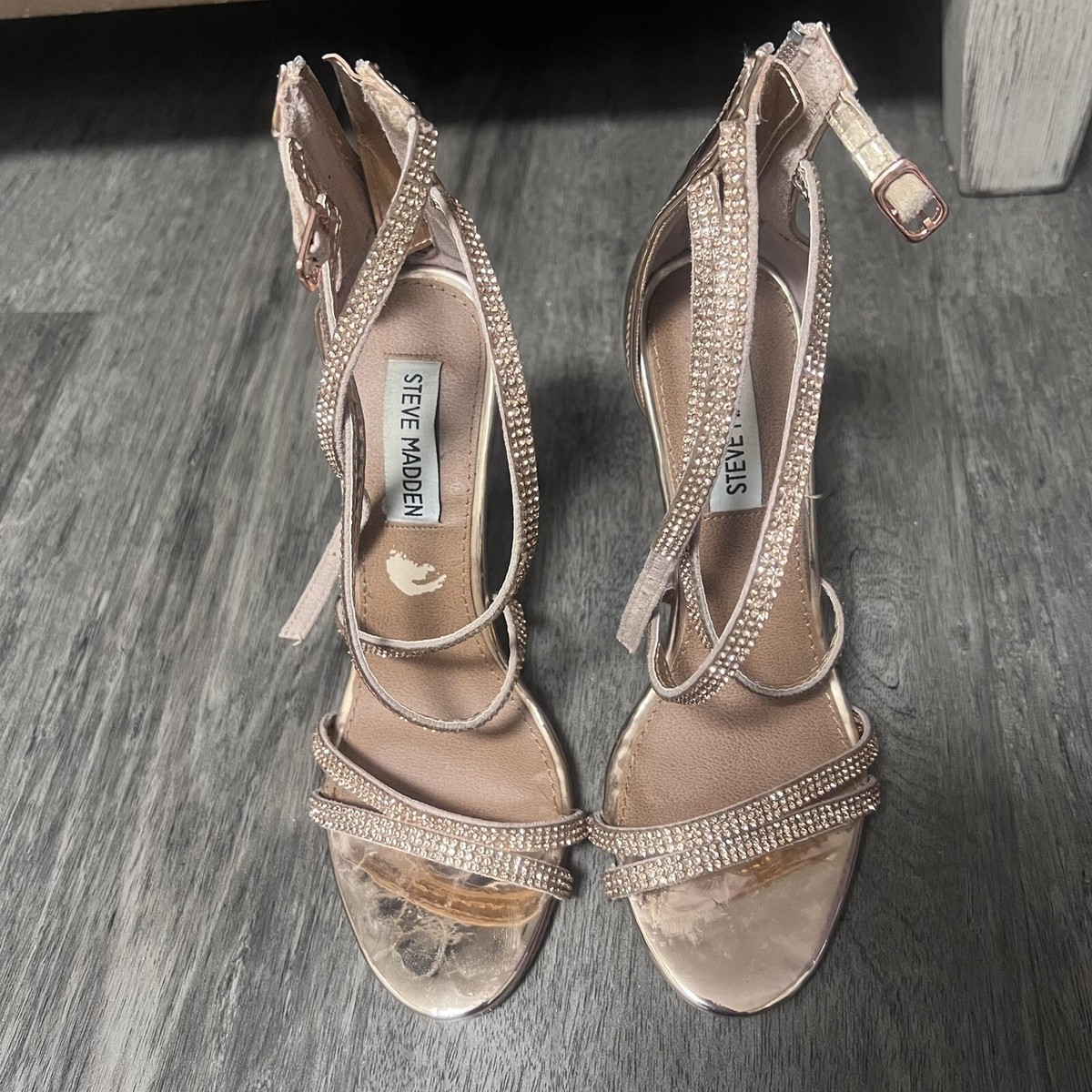 Steve Madden Rose gold Rhinestone Stiletto Heels Size 6 | eBay
