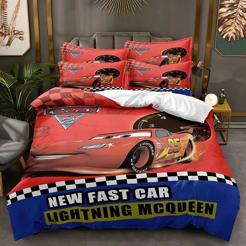 Lightning McQueen cartoon anime Bedding set duvet cover bed comforter pillowcase - Picture 3 of 18