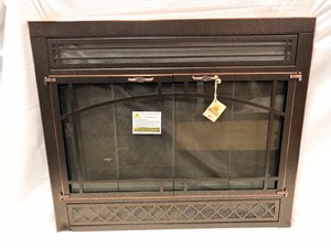 Stoll Prefab Fireplace Vintage Vein Iron W Antique Copper Trim