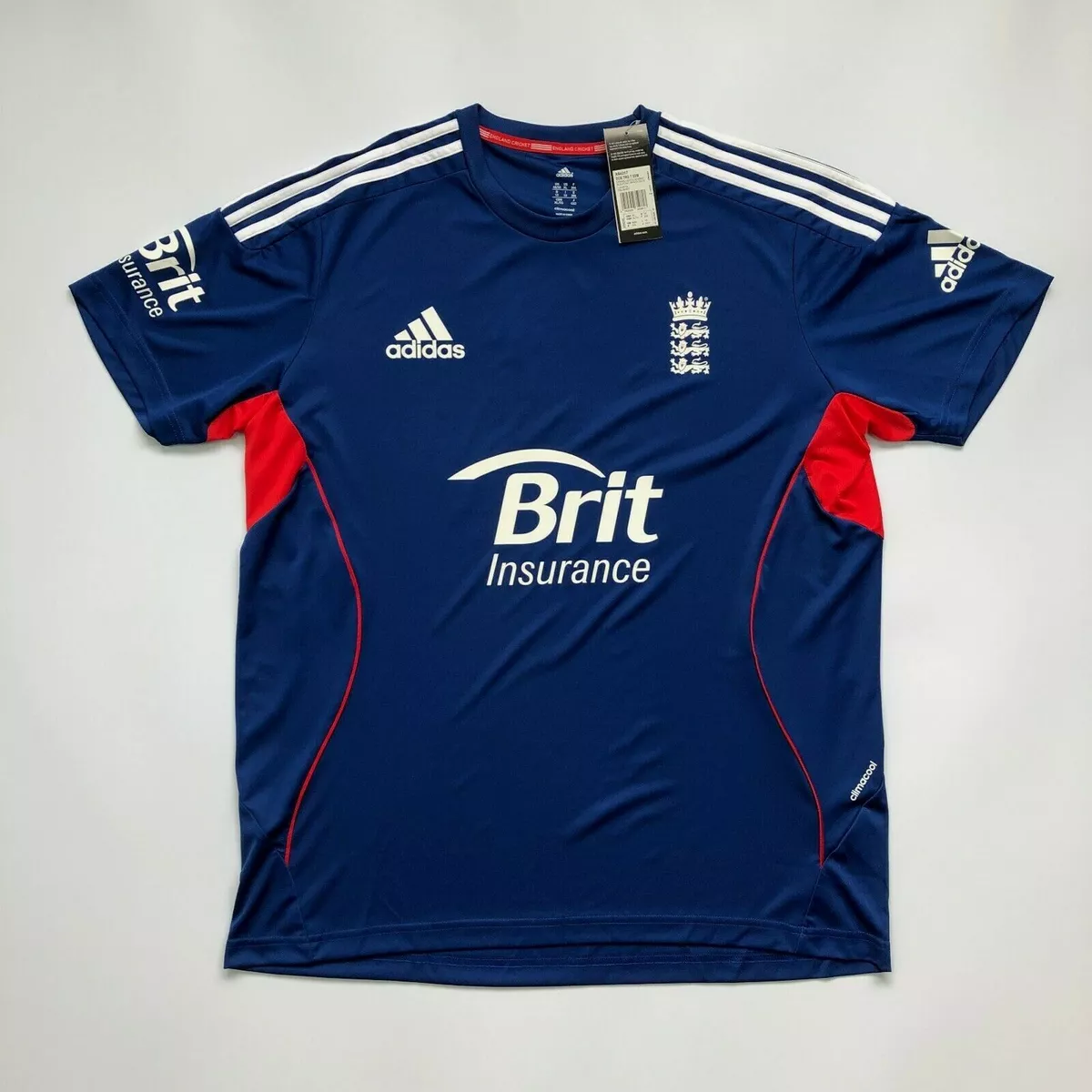 England Cricket Training Shirt Jersey 2012 Adidas Men s Blue size XL BNWT