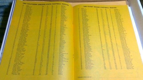 1983 SOUTHERN OREGON v PUGET SOUND COLLEGE FOOTBALL GAME PROGRAM LOGGERS RAIDERS - Picture 3 of 7