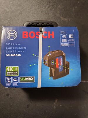 NEW-Bosch GPL100-50G 5-Point Self-Leveling Laser 125ft with VisiMax Technology 