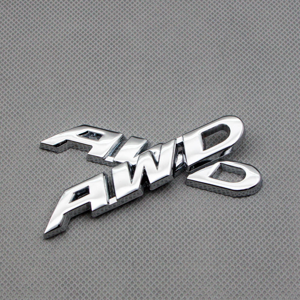 2Pcs Red Metal Small AWD Off Road Emblem All Wheel Drive Badge 3D Logo Sticker E