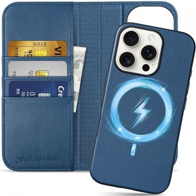 SHIELDON iPhone 16 Pro Max Magnetic Detachable Leather Wallet Case ROYAL BLUE