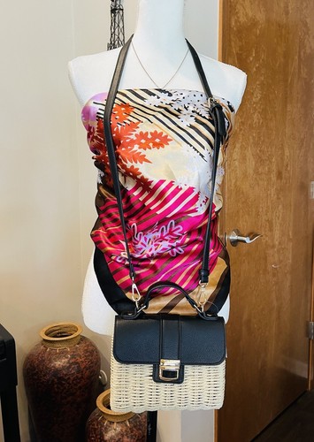 Ophelia Roe Basketwoven Flap Top Straw Crossbody Bag - Picture 14 of 20