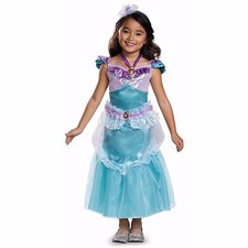 New Disney The Little Mermaid Ariel Deluxe Child Halloween Costume with Locket