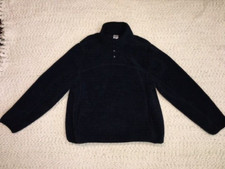 Members Mark Speckle Alpine Sherpa Quarter Snap Pullover Mens LARGE  Navy Blue