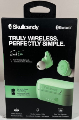 Skullcandy Sesh Evo True Wireless Bluetooth Headphones - Mint Green - NEW