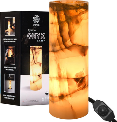 Elegant Handcrafted Onyx Marble Table Lamp, Warm Amber Glow, Relaxing Table Lamp