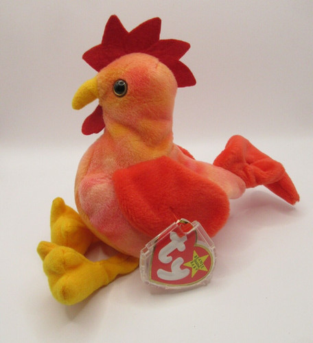 TY BEANIE BABY STREBE - HAHN - NEUWERTIG - AUSVERKAUFT MIT ETIKETT